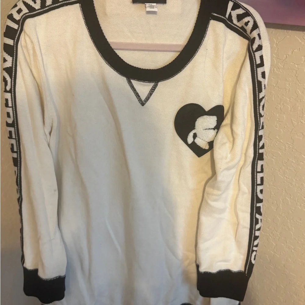 Karl Lagerfeld Paris Women's Monochrome Logo Sweater - Picture 2 of 4
